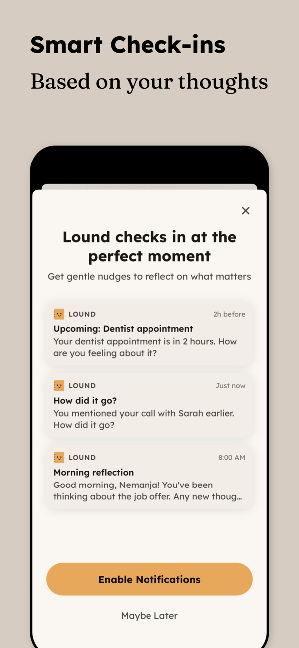 Smart check-in notifications